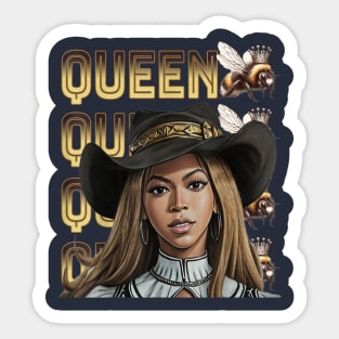 Queen B Cowboy 3 Sticker